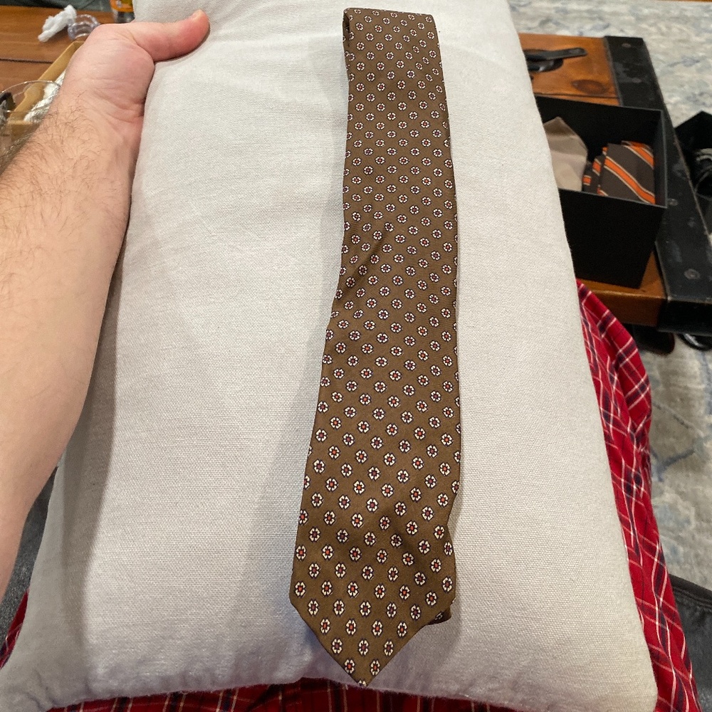 Ferrari Print Brown Tie